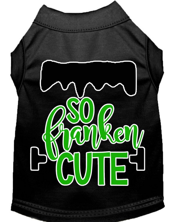 So Franken Cute Screen Print Dog Shirt Black XS